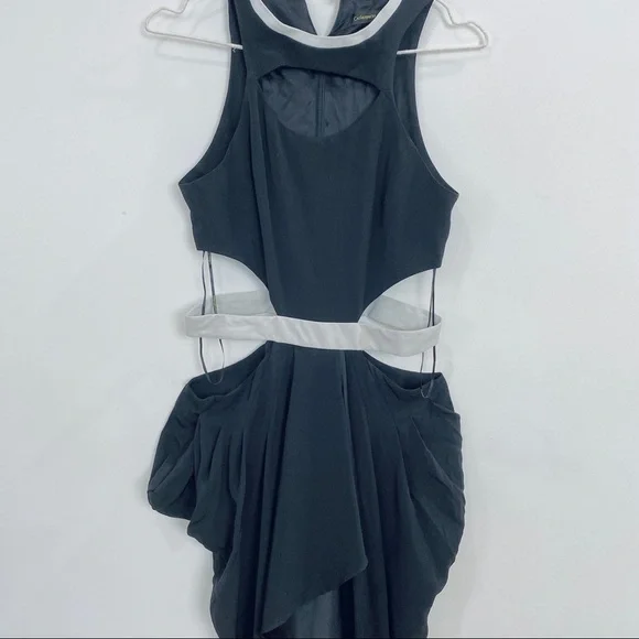 Catherine Maladrino cut-out gown with white leather waist band NWT - Picture 4 of 14